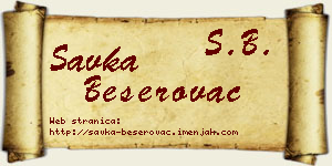 Savka Beserovac vizit kartica